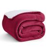 Bedsure GentleSoft Sherpa Fleece Throw Blanket Twin Size for Couch - Thick and Warm Throw for Girls and Women, Soft Fuzzy Plush Twin Christmas Blanket for Winter, Non-Heated, Red, 60x80 Inches view 1