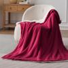 Bedsure GentleSoft Sherpa Fleece Throw Blanket Twin Size for Couch - Thick and Warm Throw for Girls and Women, Soft Fuzzy Plush Twin Christmas Blanket for Winter, Non-Heated, Red, 60x80 Inches view 3