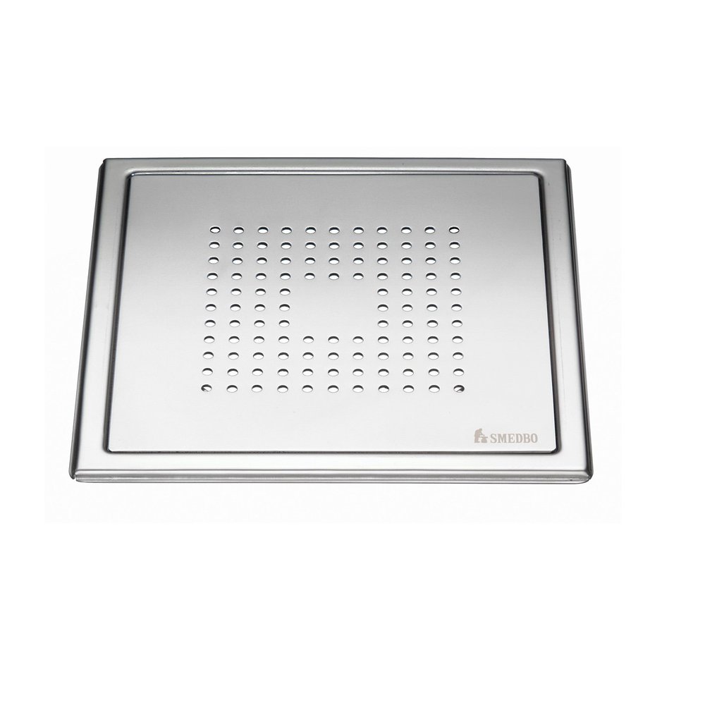 SMEDBO Floor Grating Outline with Square Pattern of Polished Stainless Steel