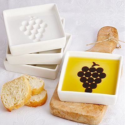 Artisano Designs Vineyard Select Olive Oil and Vinegar Dipping Plate (4 Pack)