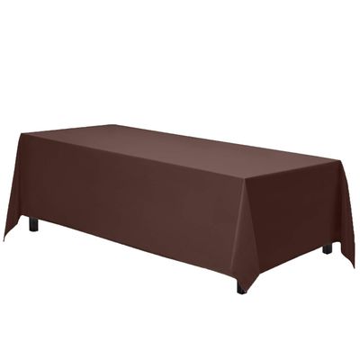 Gee Di Moda Rectangle Tablecloth - 90 x 132 Inch Chocolate Table Cloth for 6 Foot Tables with Floor-Length Drop - Heavy Duty Washable Fabric for Holiday Party, Dinner, Weddings & Baby Shower