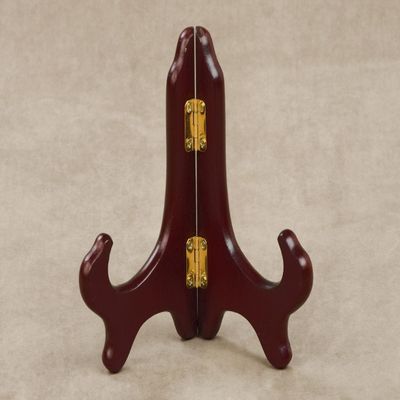 Feng Shui Import 4" Rosewood Wooden Easel Plate Display Stand Holder