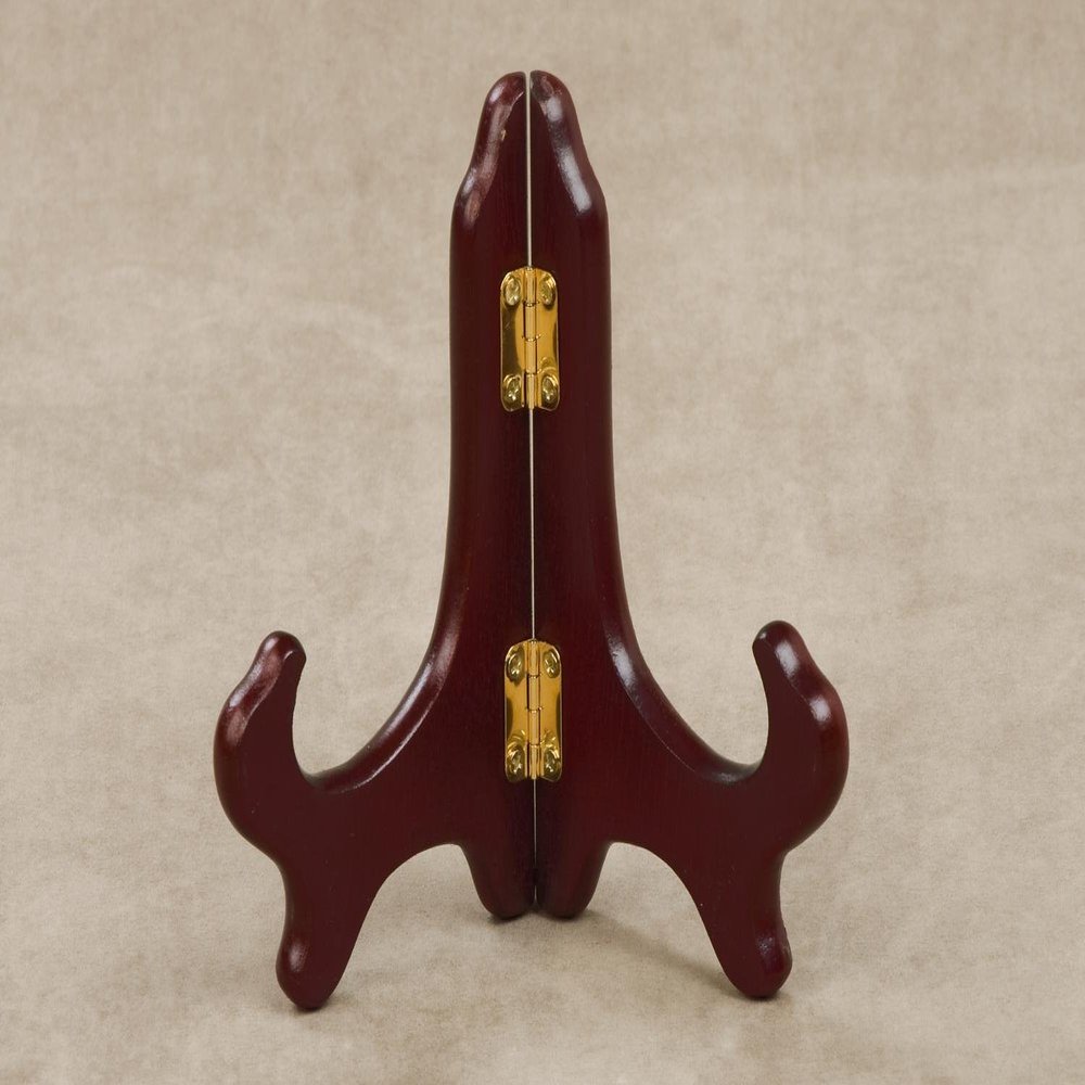 Feng Shui Import 4" Rosewood Wooden Easel Plate Display Stand Holder