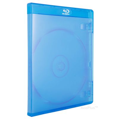 AcePlus Single Blu-Ray Cases in 12mm Standard Size Thickness with Embossed Blu-Ray Logo (100-pack)