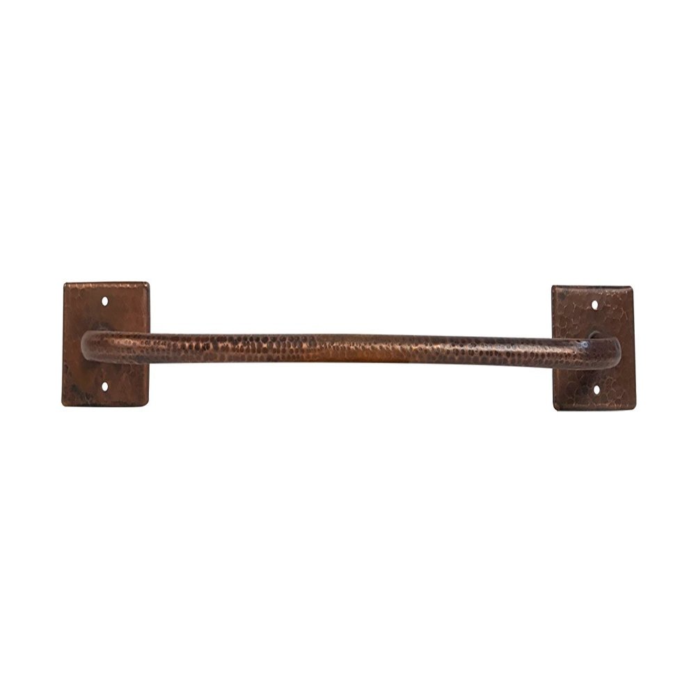 Premier Copper Products TR18DB 18-Inch Hand Hammered Copper Towel Bar, Oil Rubbed Bronze