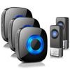 Wireless Doorbell, PHYSEN Classroom Door bell Chimes with Mute Mode - 58 Ringtones&5 Volume Levels Operating at 1300-ft Range LED Strobe, 2 Transmitters+3 Receivers Waterproof Doorbell Kit for Home view 1