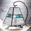 J Devlin Lam 703 Mini Lamp Blue Green Accent Night Light Tiffany Stained Glass Lamp view 2