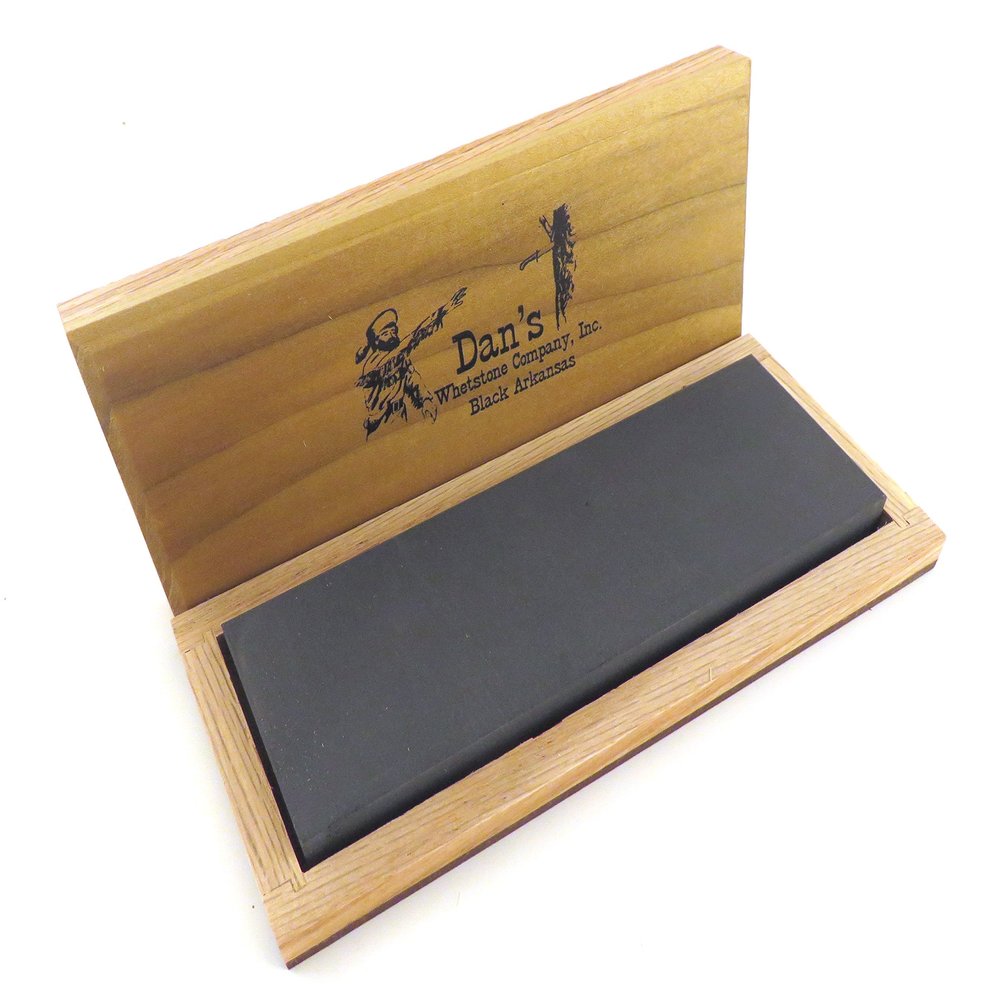 Genuine Arkansas Black Surgical (Ultra Fine) Knife Sharpening Bench Stone Whetstone 6" x 2" x 1/2" in Wood Box BAB-62-C