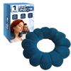 Total Pillow Donut Pillow for Airplane & Travel, Sleeping Neck Pillow, Microbead Comfortable Pillow for Neck, Head, Back, Lumbar & Pelvic Support, Twists to Many Positions - Blue view 1