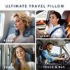 Total Pillow Donut Pillow for Airplane & Travel, Sleeping Neck Pillow, Microbead Comfortable Pillow for Neck, Head, Back, Lumbar & Pelvic Support, Twists to Many Positions - Blue view 2