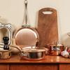 Mauviel M'Heritage 150 S 1.5mm Polished Copper & Stainless Steel Chef Pan With Lid, And Cast Stainless Steel Handle, 2.1-qt, Made In France view 2