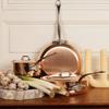 Mauviel M'Heritage 150 S 1.5mm Polished Copper & Stainless Steel Chef Pan With Lid, And Cast Stainless Steel Handle, 2.1-qt, Made In France view 3