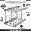 Rev-A-Shelf 2-Tier Kitchen Cabinet Pullout 11.75" Cabinet Organizer for Pots, Pans, and Lid Cookware, Adjustable Heavy Duty Wire, Chrome, 5CW2-1222-CR view 2