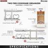 Rev-A-Shelf 2-Tier Kitchen Cabinet Pullout 11.75" Cabinet Organizer for Pots, Pans, and Lid Cookware, Adjustable Heavy Duty Wire, Chrome, 5CW2-1222-CR view 4