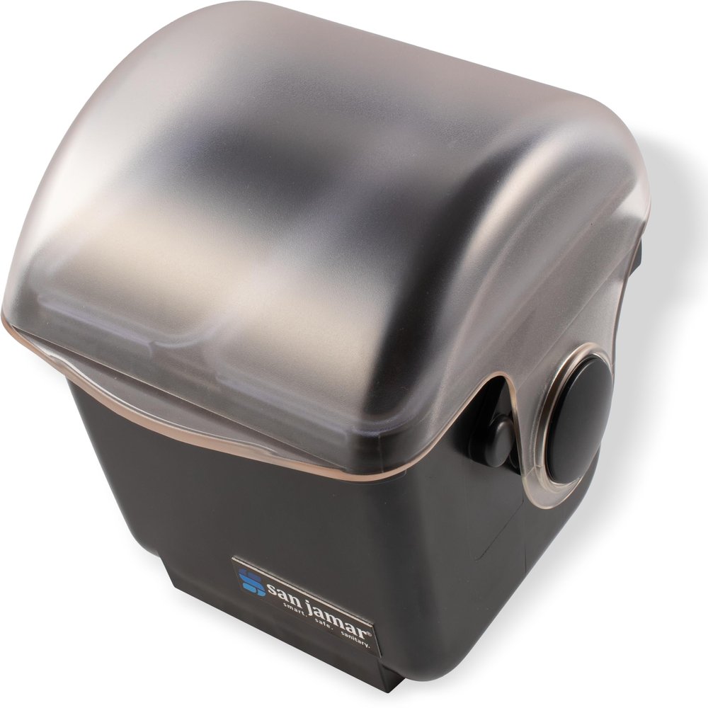 San Jamar Mini Dome Condiment Bar 2 Compartnment with Dome Lid for Kitchen, Bar, And Restaurants, Plastic, 1 Quart, Black