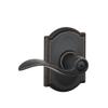 Schlage F40 ACC 716 CAM Accent Door Lever with Camelot Trim, Bed & Bath Privacy Lock, Aged Bronze view 1