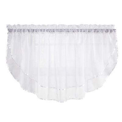 Stylemaster Elegance Sheer Voile Ascot Valance, 60" x 24", White