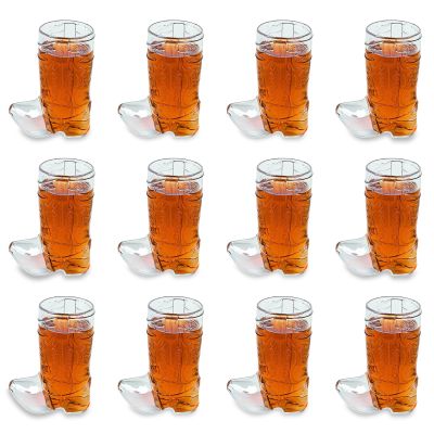 Fun Express Fun Express Plastic Mini Boot Glasses, Bachelorette Party, Cowbow and Cowgirl Birthday Supplies, 12 Pieces