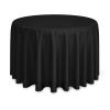 Lann's Linens - 108" Round Premium Tablecloth for Wedding/Banquet/Restaurant - Polyester Fabric Table Cloth - Black view 1