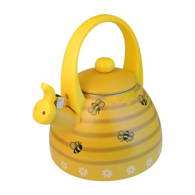 Whistling Tea Kettle for Stove Top Enamel on Steel Teakettle, Supreme Housewares Bee Hive Design Teapot Water Kettle Cute Kitchen Accessories Teteras (2.4 Quart, Bee Hive)
