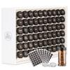 AllSpice Spice Rack Organizer, Wood, 525 Unique Labels, Countertop or Wall Mount, Includes 60 4oz Jars- Matte White view 1