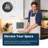 AllSpice Spice Rack Organizer, Wood, 525 Unique Labels, Countertop or Wall Mount, Includes 60 4oz Jars- Matte White view 2