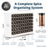 AllSpice Spice Rack Organizer, Wood, 525 Unique Labels, Countertop or Wall Mount, Includes 60 4oz Jars- Matte White view 3