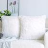 NordECO HOME Luxury Soft Faux Fur Fleece Cushion Cover Pillowcase Spring Decorative Throw Pillows Covers, No Pillow Insert, 18" x 18" Inch, White, 2 Pack view 2