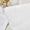 NordECO HOME Luxury Soft Faux Fur Fleece Cushion Cover Pillowcase Spring Decorative Throw Pillows Covers, No Pillow Insert, 18" x 18" Inch, White, 2 Pack view 3