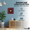 Frame My Collection 45 RPM Vinyl Record Frame | Wall Mounted Solid Wood Record Display Frame for Single 6 7/8-Inch Vinyl with Red Mat, Black Trim, Walnut and Real UV Glass | 12" x 12" Overall Size view 4