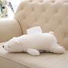 CHOOLD Super Soft Plush Polar Bear Tissue Box Cover Cute Paper Holder Napkin Box for Car Home Bathroom Kitchen Office(White Brown Pink) view 2
