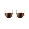 Bodum 8oz Pavina Double Wall Glasses, High Heat Borosilicate Glass, Set of 2, Clear view 1