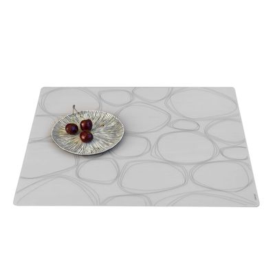 modern-twist 14 x 16 Silicone Placemat, BPA, PVC-Free Table Mat, Dishwasher Safe, Pebbles Print in Black, Pack of 1