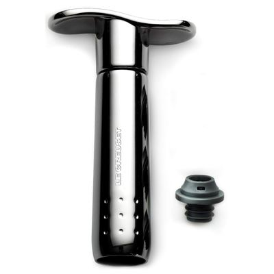 Le Creuset Wine Pump and 3 Stoppers, Black Nickel