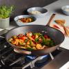 Circulon Symmetry Hard Anodized Nonstick Stir Fry / Wok Pan with Helper Handle - 14 Inch, Chocolate view 2