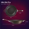 Circulon Symmetry Hard Anodized Nonstick Stir Fry / Wok Pan with Helper Handle - 14 Inch, Chocolate view 3