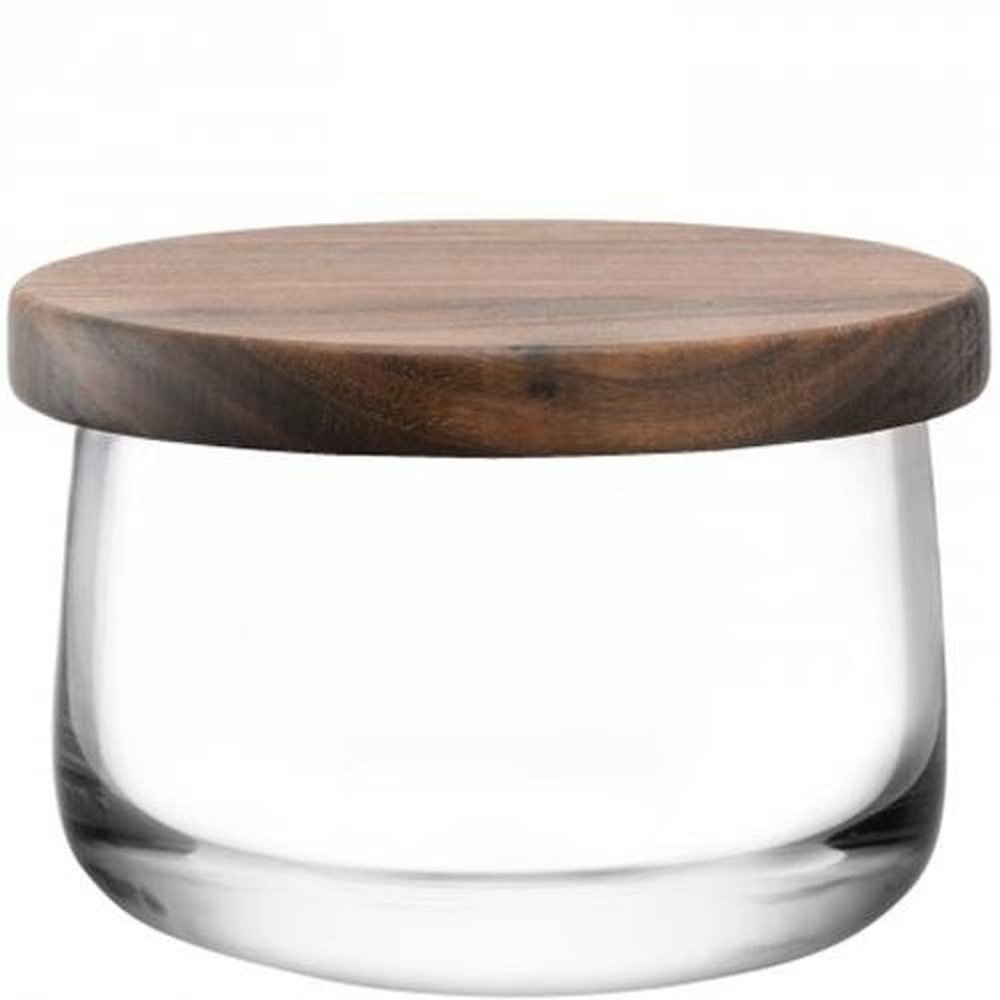 LSA CJ01 City Bowl & Walnut Lid 5in/H4.25in Clear