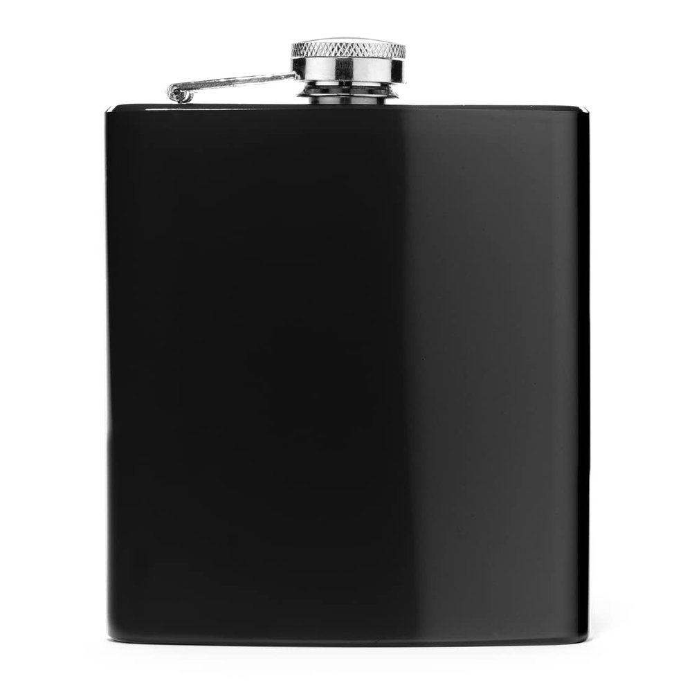 Black 7oz Stainless Steel Hip Flask