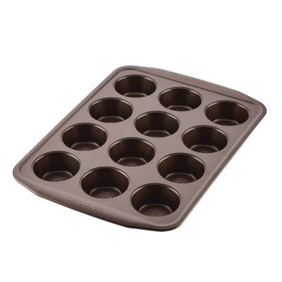 Circulon Nonstick Bakeware 12-Cup Muffin Tin, Brown, Steel