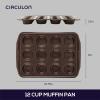 Circulon Nonstick Bakeware 12-Cup Muffin Tin, Brown, Steel view 2