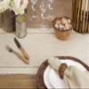 Saro Lifestyle Poly and Linen Blend Hemstitched Table Runner with Hemstitch Border, 16"x72", Natural view 4