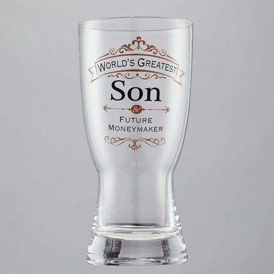 Enesco Insignia Son Glass Beer Pilsner, 7.375", Multicolor