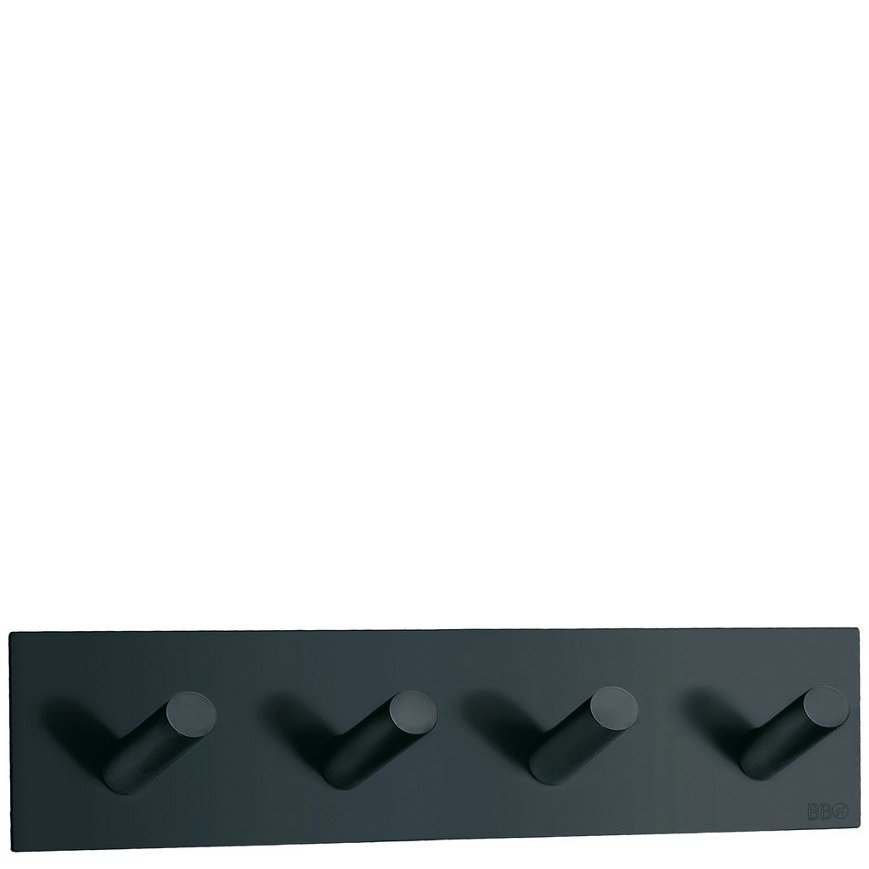 Beslagsboden Quadruple Wall Mounted Hook Finish: Black Matte Stainless Steel