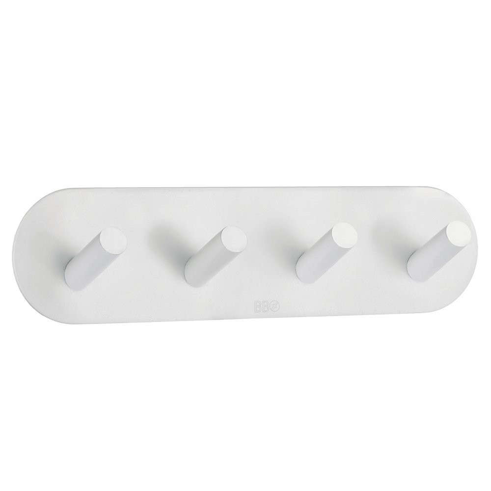 Beslagsboden Quadruple Wall Mounted Hook II Finish: White Matte Stainless Steel