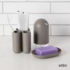 Umbra Touch Toothbrush Holder and Toothpaste Organizer - Modern Bathroom Storage with Three Comparments, Grey view 2