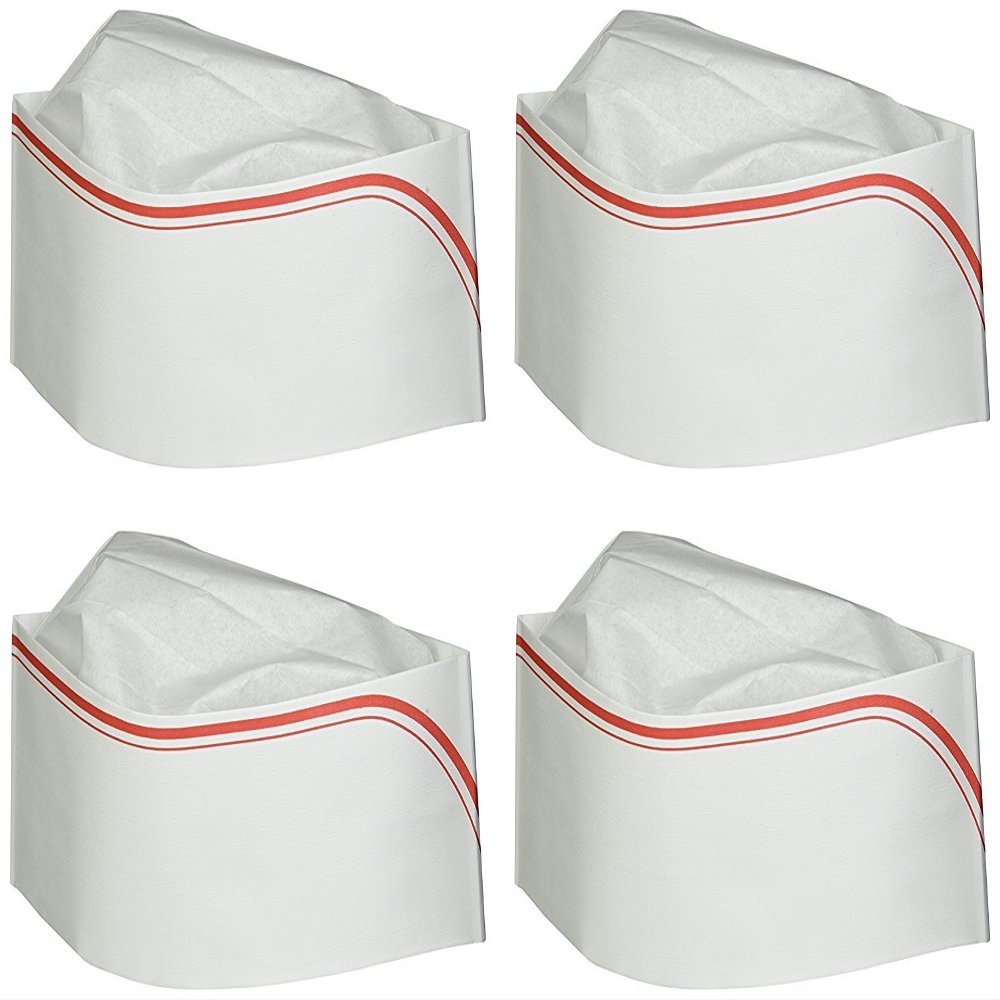 Beistle 4 Piece Retro Diner Paper Soda Jerk Hats 50s Theme Rock and Roll Party Supplies 1950s Costume Accessory