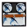 MIYA Blue Splash Sushi Plates for 2 - Modern Ceramic Glazed Rectangular Sushi Plates view 2