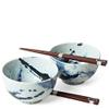 MIYA Blue Splash Sushi Plates for 2 - Modern Ceramic Glazed Rectangular Sushi Plates view 4