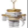 LLADR Nutcracker Christmas Ornament. Golden Lustre. Porcelain Christmas Ornament. view 1