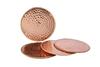 GoCraft Hammered Copper Coasters | Handmade Coasters with Padded Cork Protection for Drinks, Beverages & Wine/Bar Glasses (Set of 4) view 1